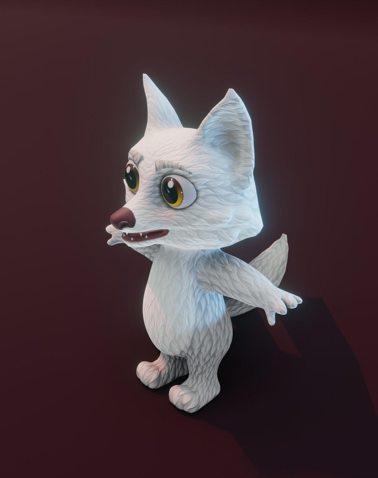 Cartoon Arctic Fox Animated 3D Model by 3DDisco