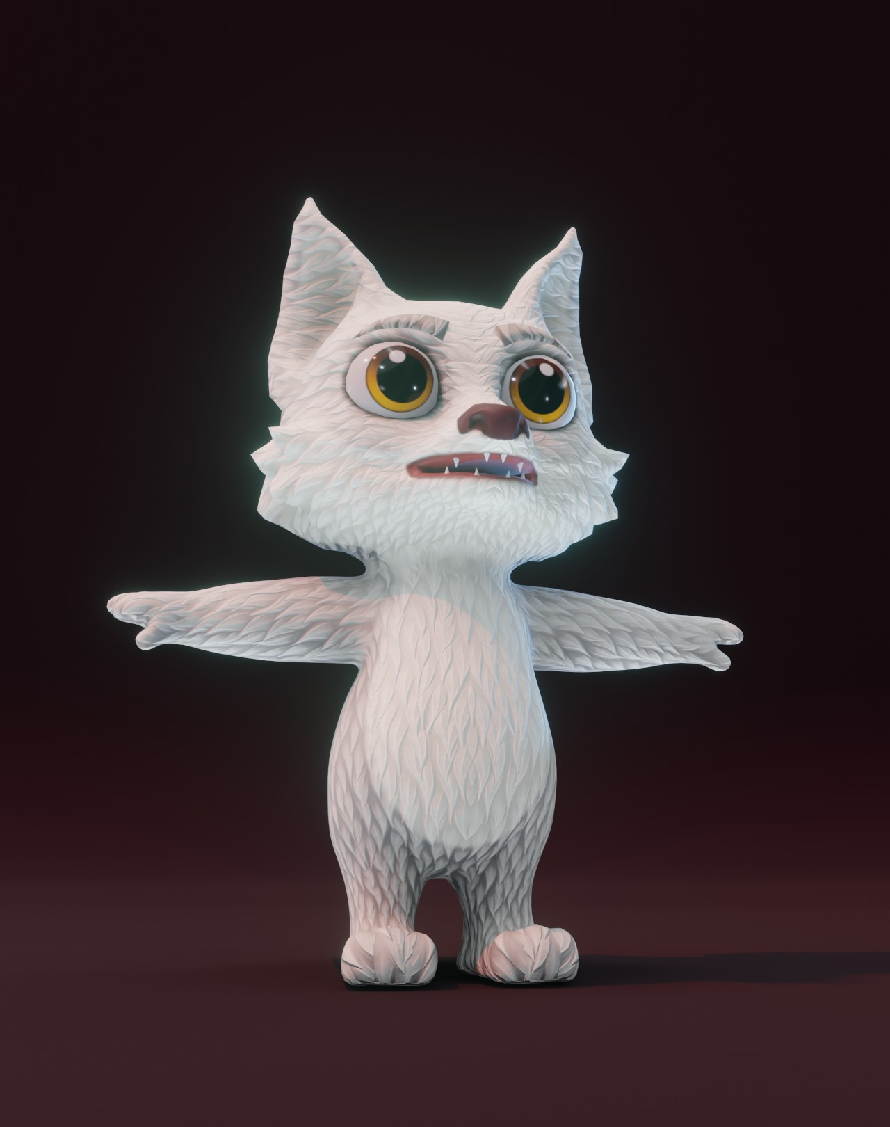 Cartoon Arctic Fox Animated 3D Model by 3DDisco