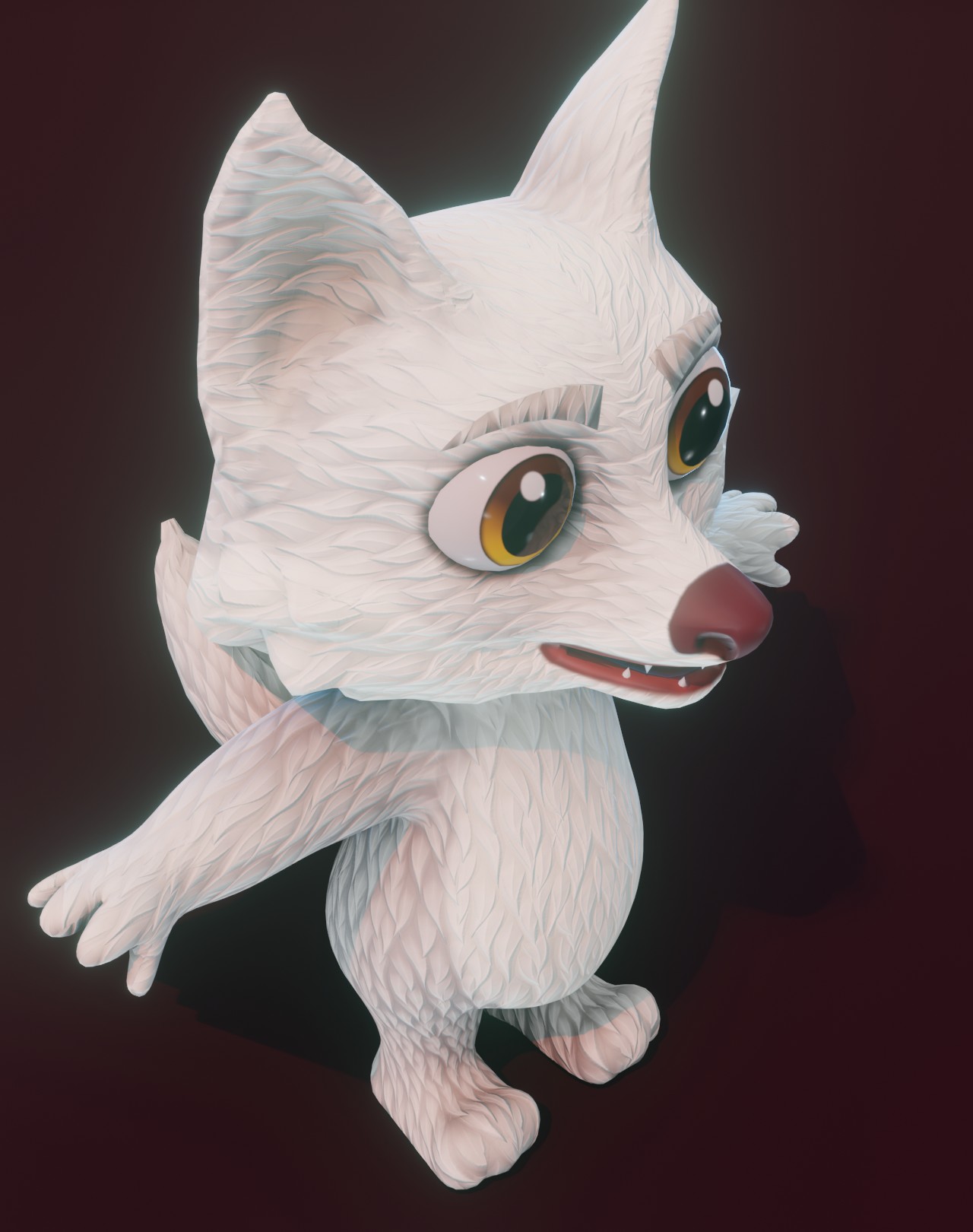 Cartoon Arctic Fox Animated 3D Model by 3DDisco