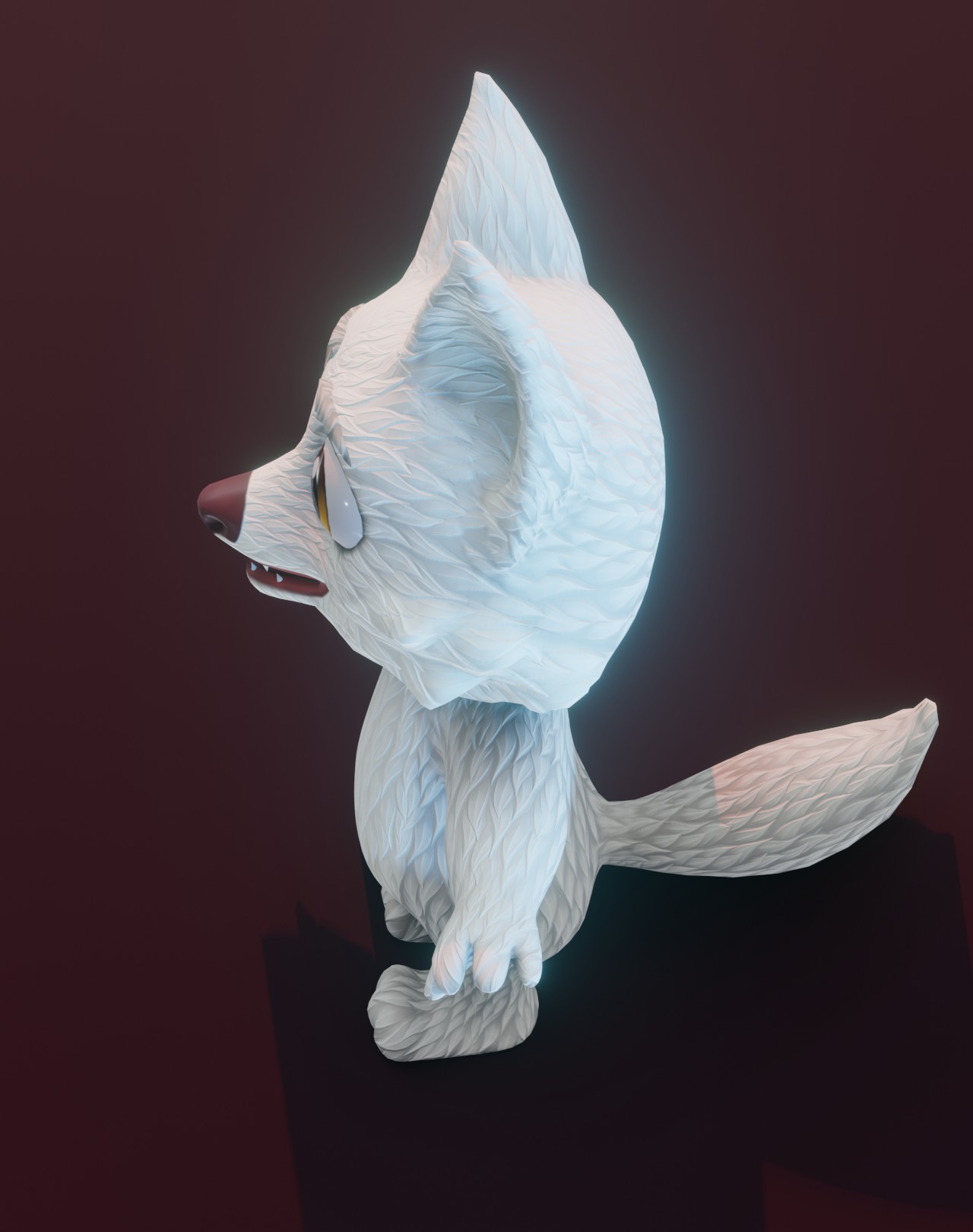 Cartoon Arctic Fox Animated 3D Model by 3DDisco
