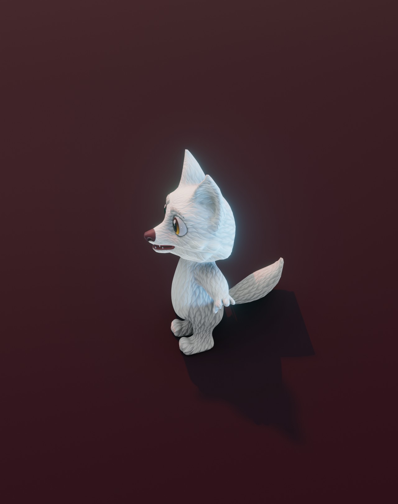 Cartoon Arctic Fox Animated 3D Model by 3DDisco