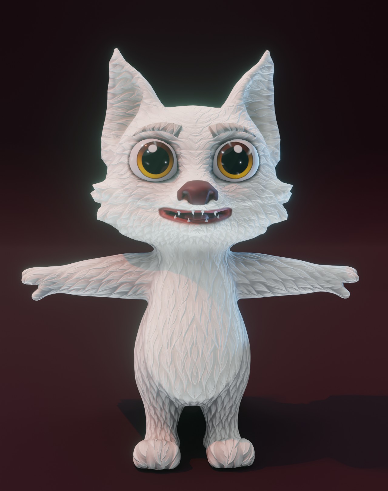 Cartoon Arctic Fox Animated 3D Model by 3DDisco