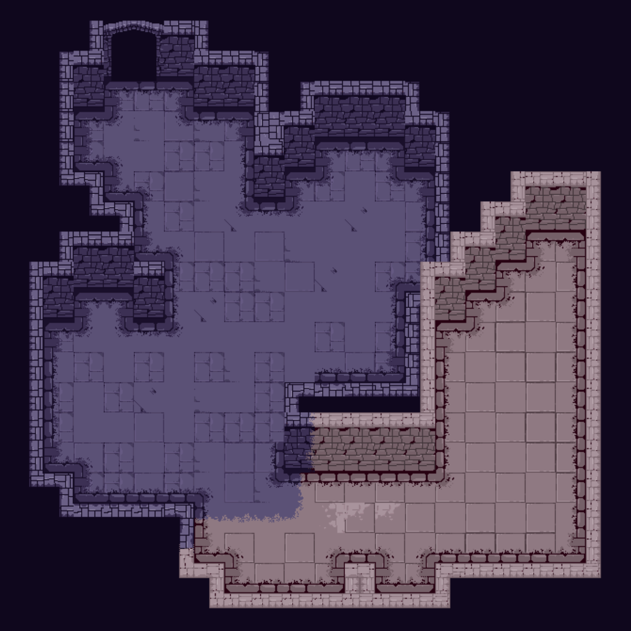 Dark Purple Dungeon – Pixel Art Tileset (32x32) by CampStudio
