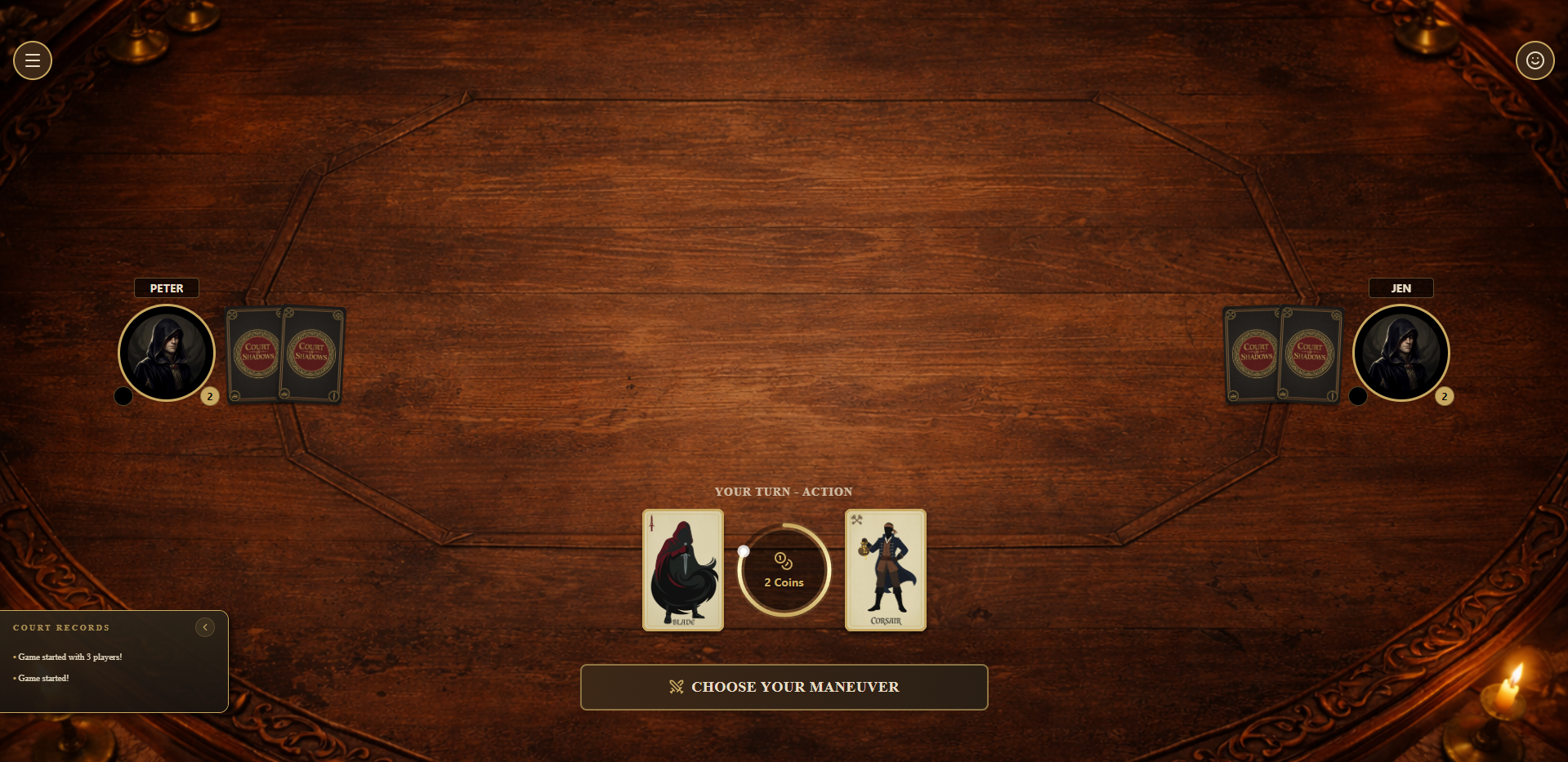 Screenshot 2 for Court of Shadows - Online Bluffing & Social Deduction Card Game