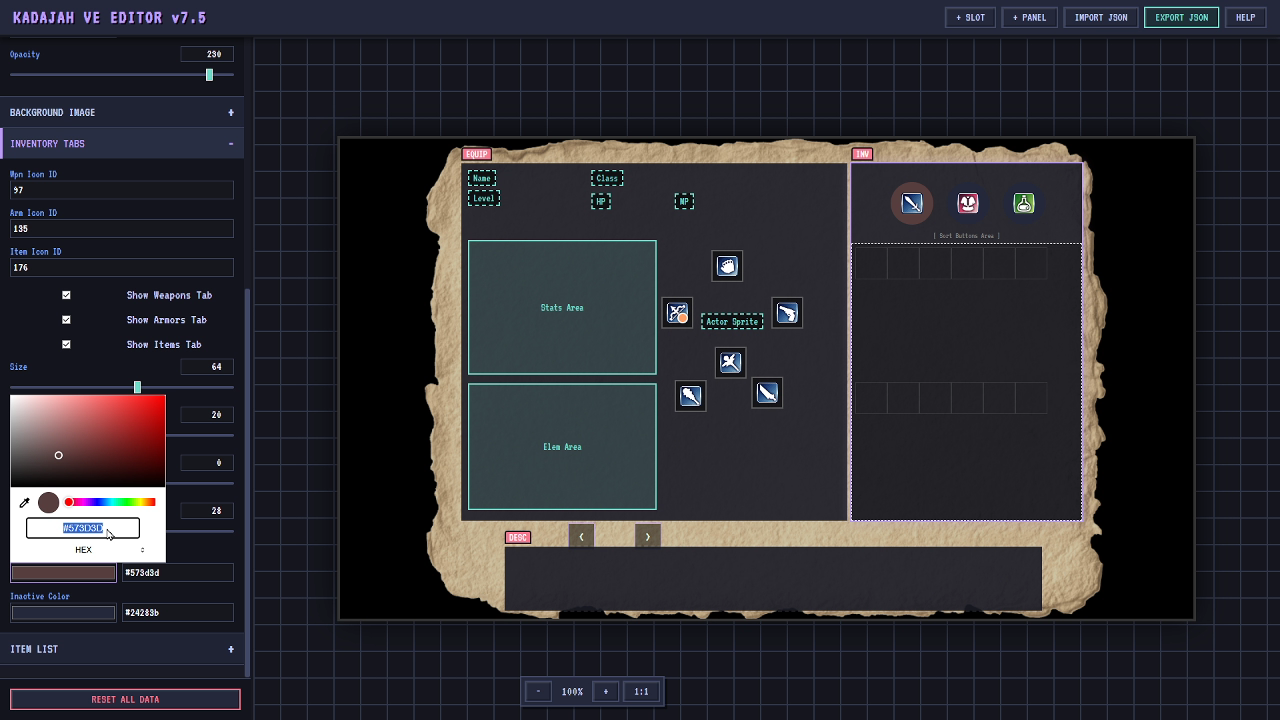 Kadajah's Visual Equipment System + Menu Builder for RPG Maker MZ by ...