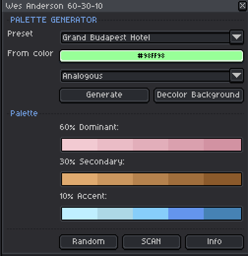 Screenshot 2 for Wes Anderson Palette