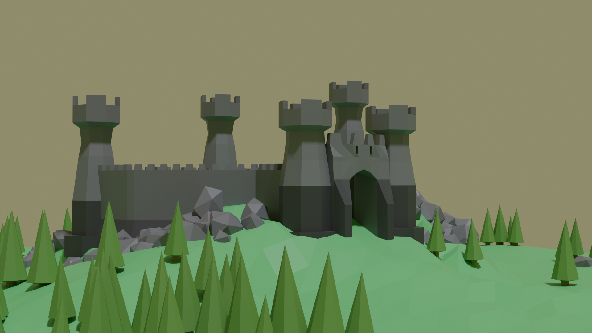 Low Poly Castle by De Alpe Game Art