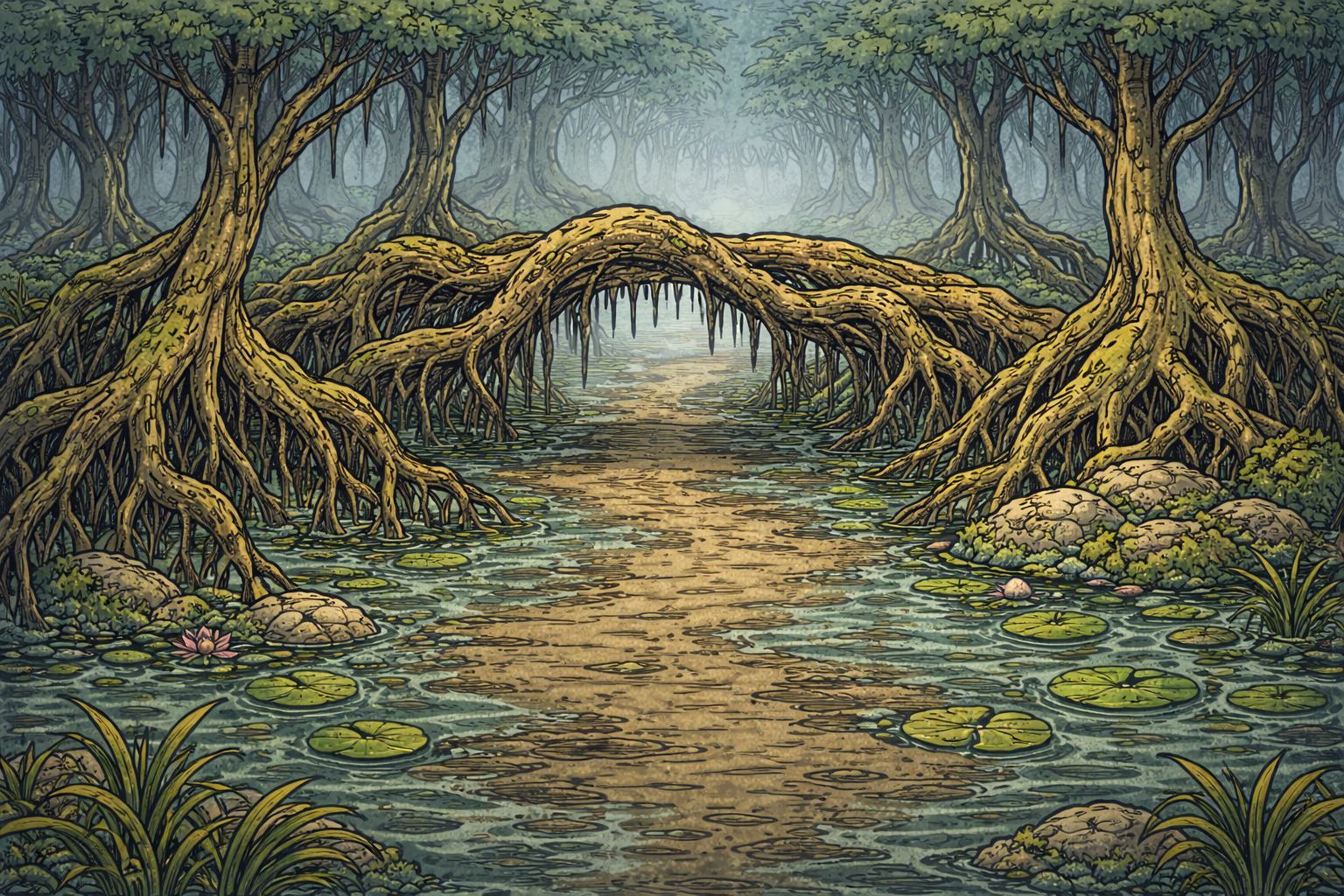 RPG/TTRPG Prototype kit pack: Mistfen Backgrounds Pack #1 by XYEzawr