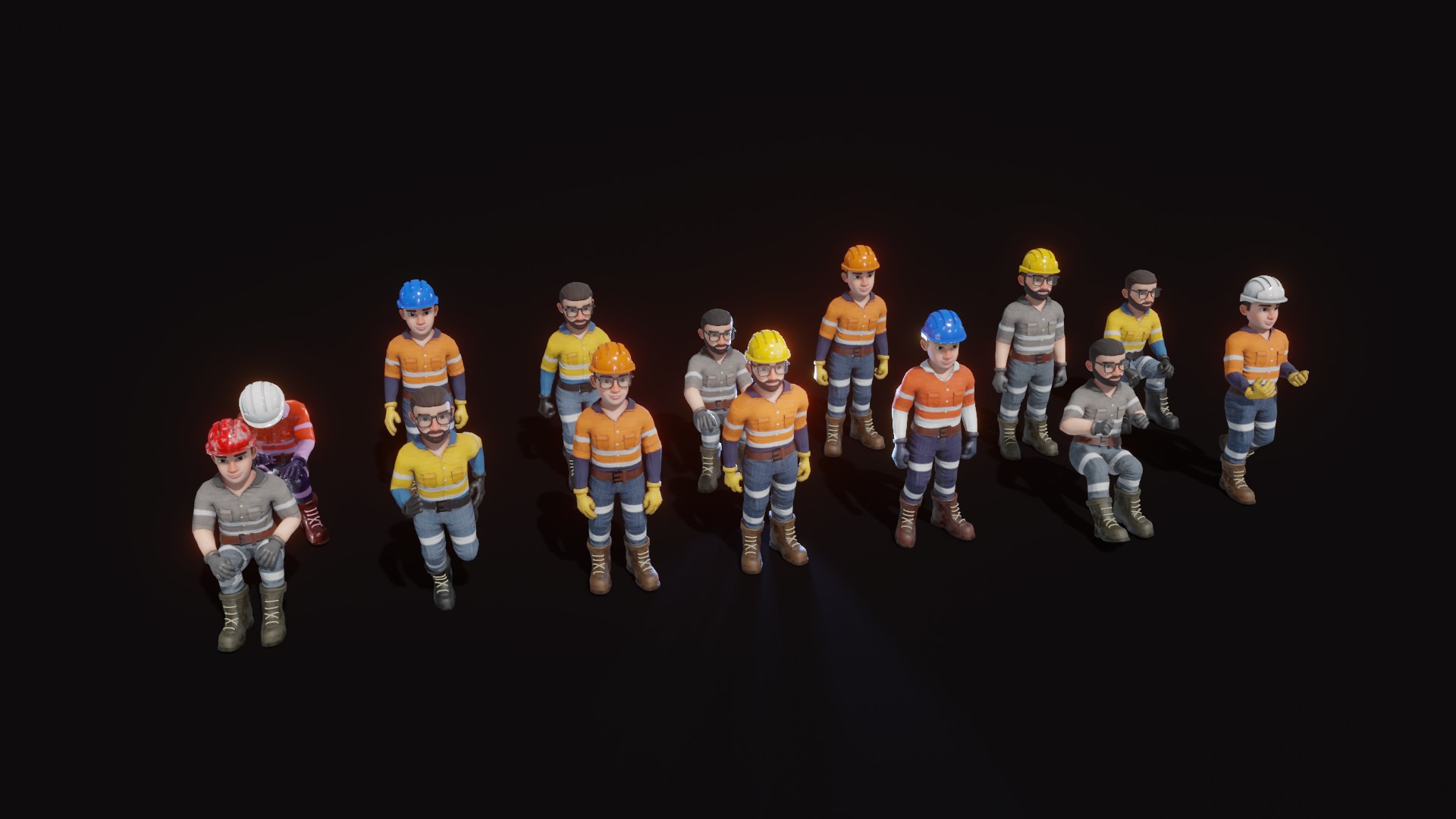 Stylized Male Worker 3D Model – Animated & Customizable by 3DDisco