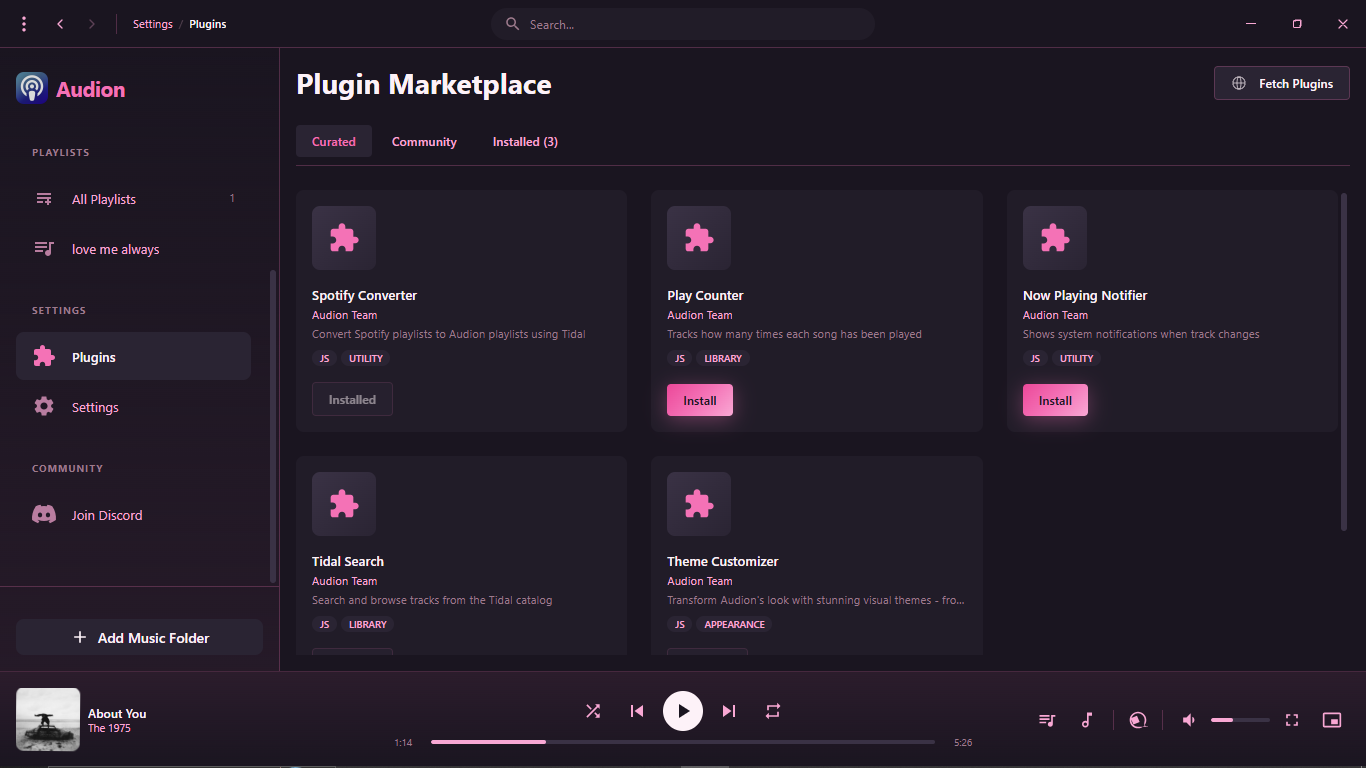 Audion Open Source Music Player By AvKov