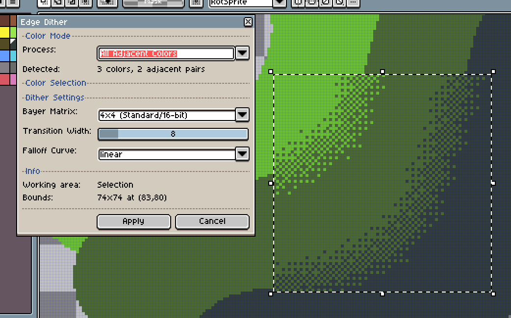 Screenshot 3 for Edge Dither for Aseprite