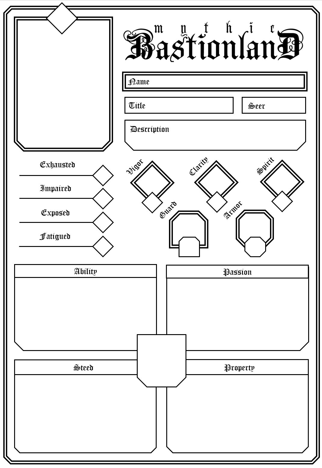 Screenshot 3 for Simplistic Mythic Bastionland Character Sheet