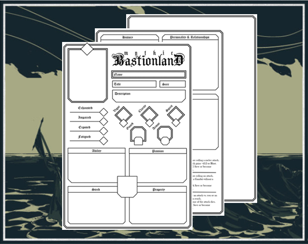 Screenshot 2 for Simplistic Mythic Bastionland Character Sheet