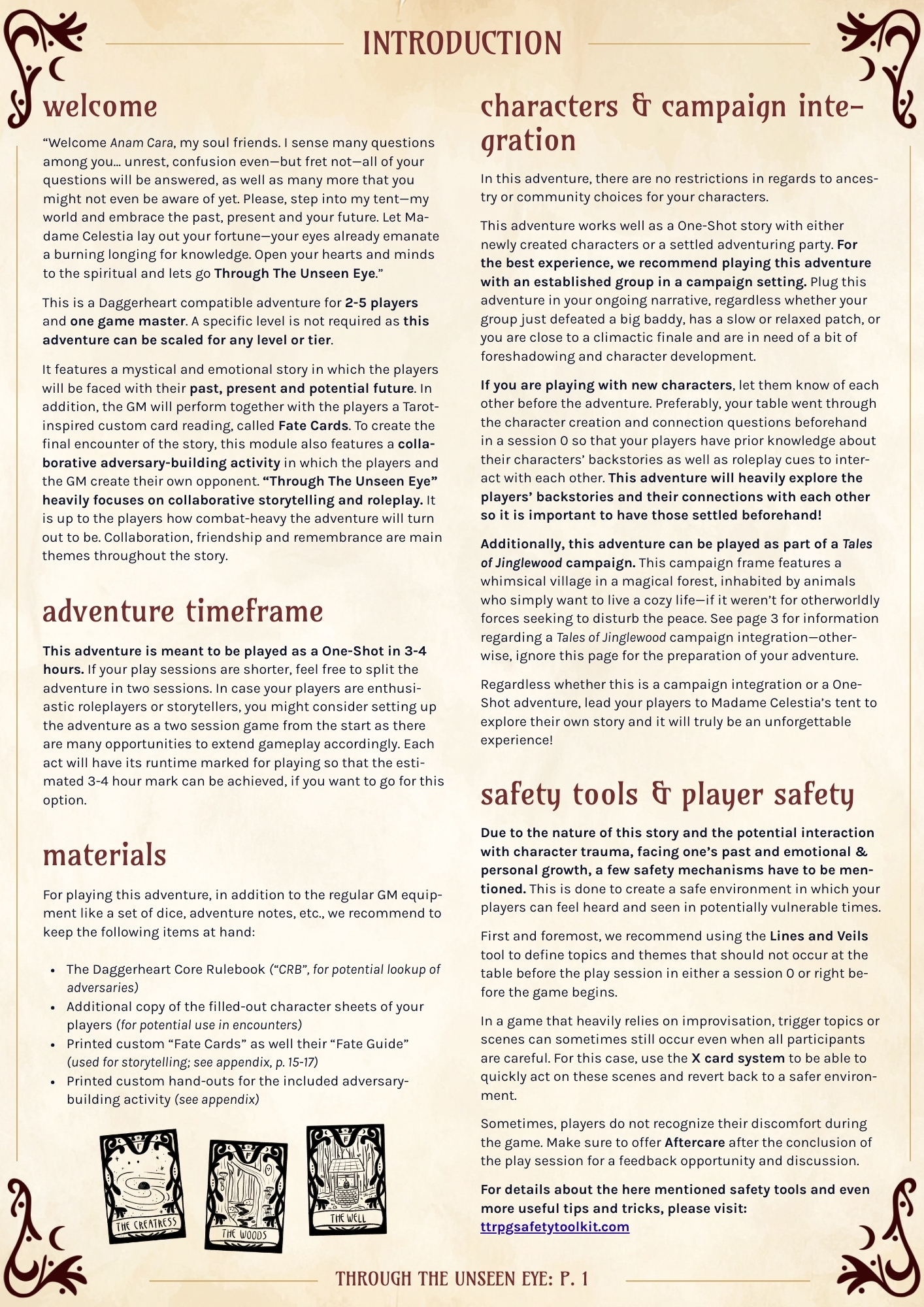 Screenshot 4 for Fortune Telling inspired One-Shot | Daggerheart compatible Adventure | Through The Unseen Eye | For all levels & tiers