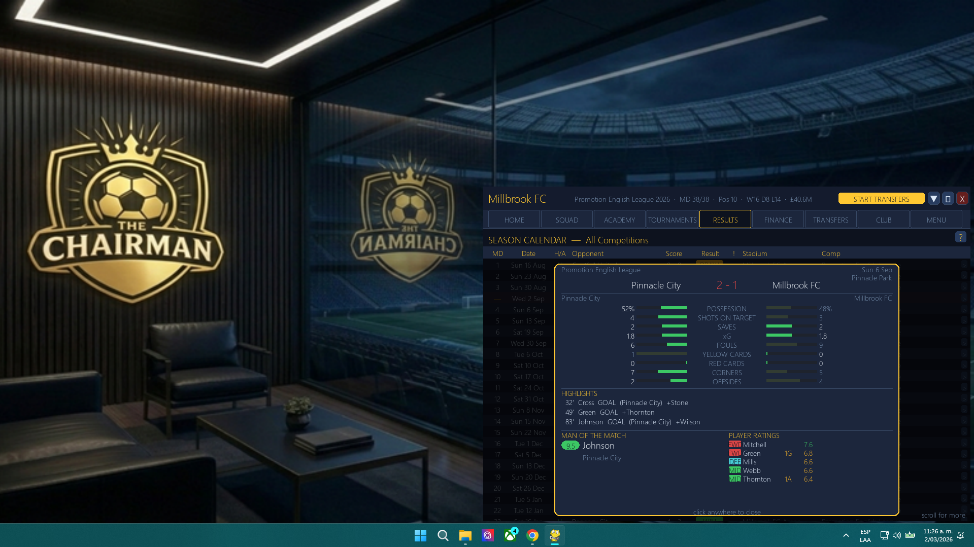 Screenshot 5 for The Chairman: Football Manager Sim - Demo