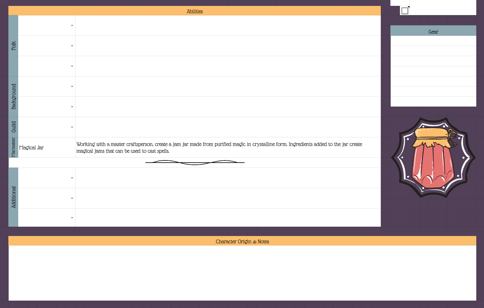 Screenshot 3 for Midnight Muscadines Character Keeper