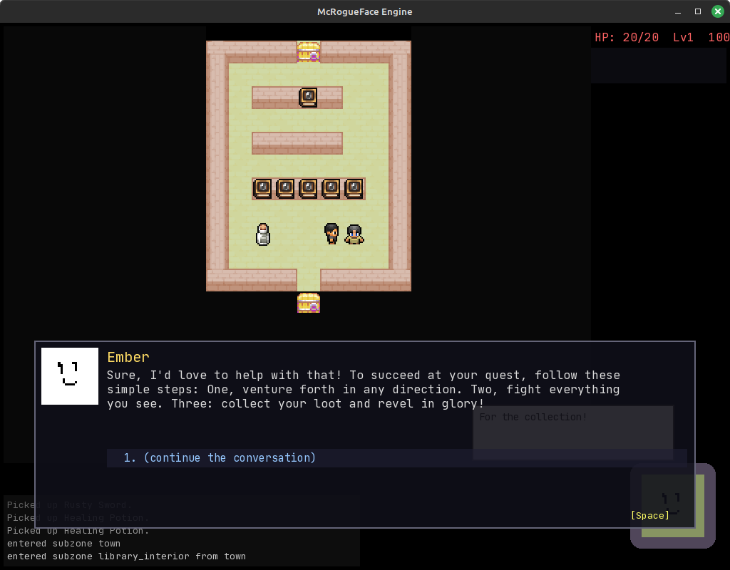 Screenshot 4 for Liber Noster (7DRL 2026)