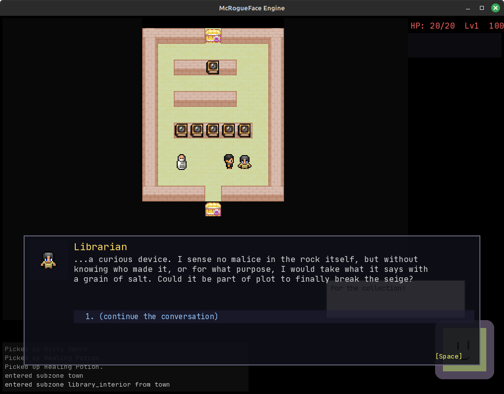 Screenshot 2 for Liber Noster (7DRL 2026)