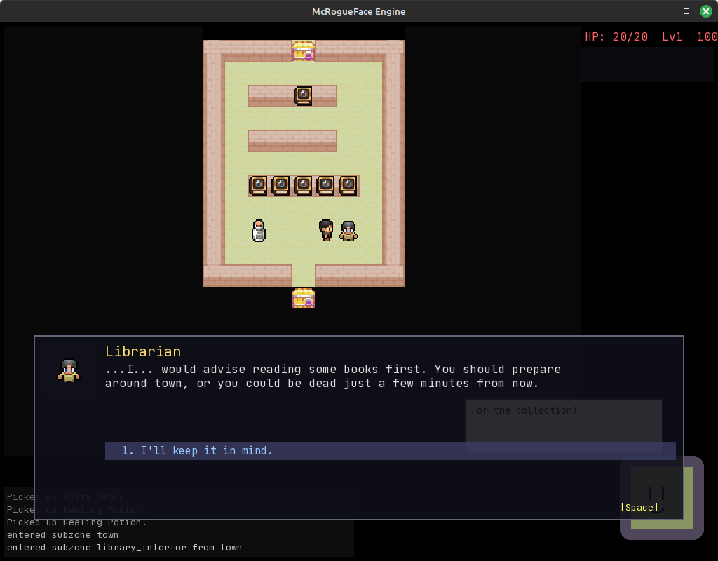 Screenshot 6 for Liber Noster (7DRL 2026)