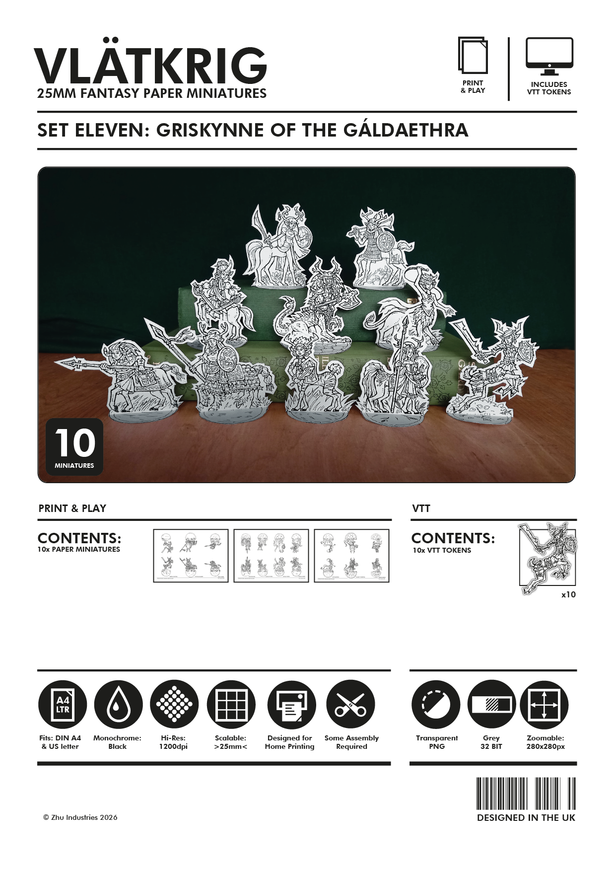 Screenshot 2 for Griskynne of the Gáldaethra: Vlätkrig Paper Minis Set Eleven