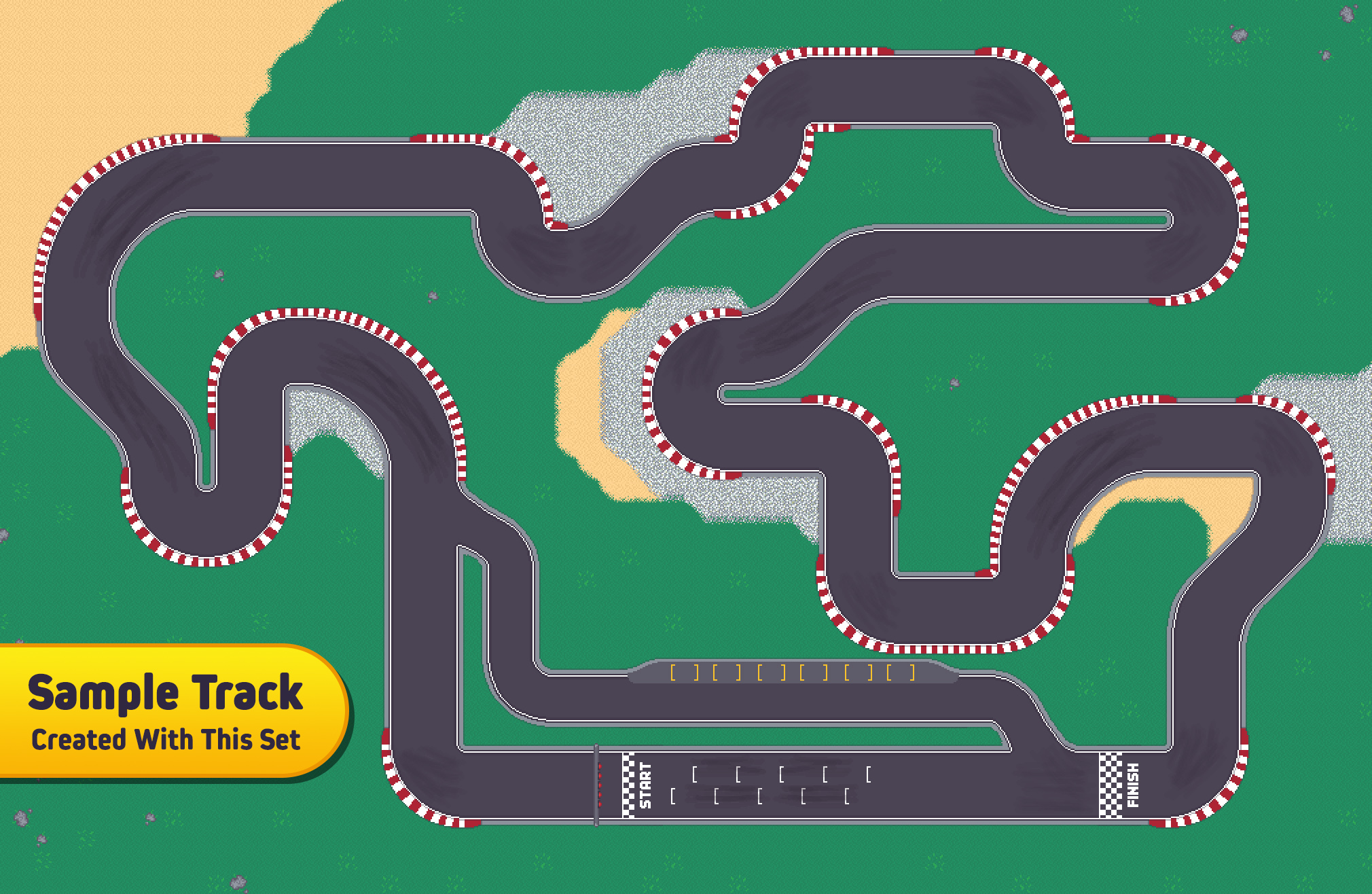 Modular Rc Tracks RetroGrid - Modular Race Track Builder Pack by Volky