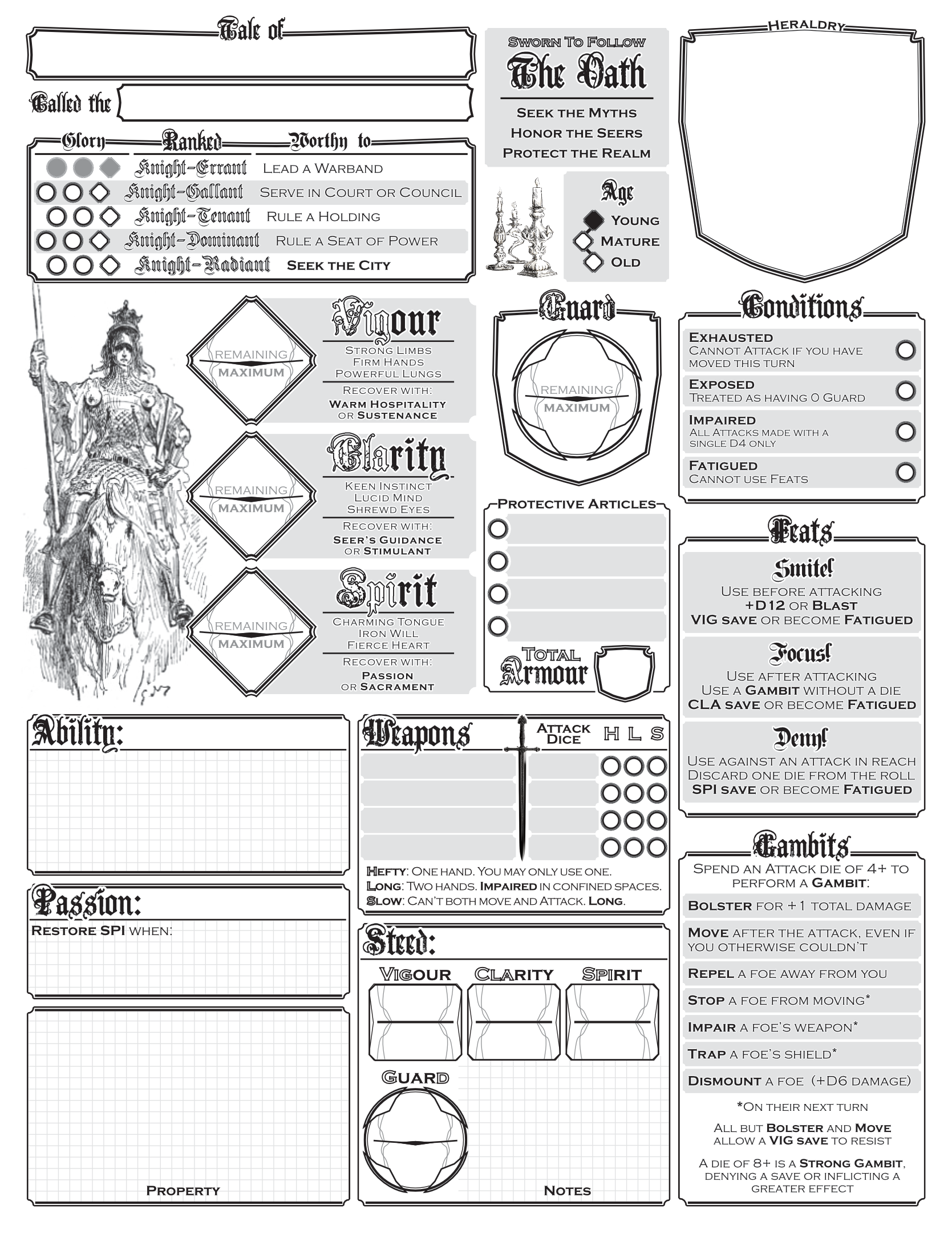 Screenshot 4 for Mythic Bastionland Character Sheet