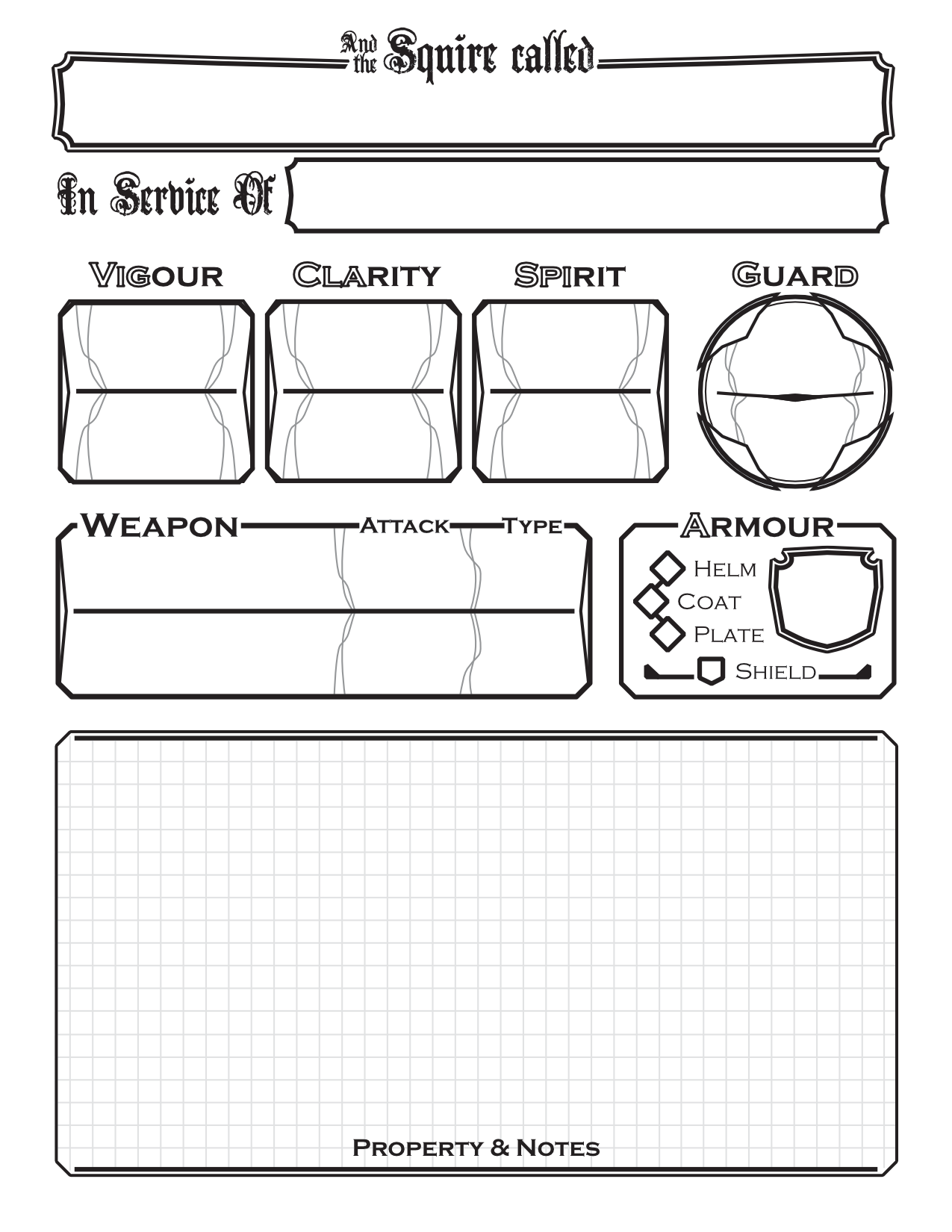 Screenshot 5 for Mythic Bastionland Character Sheet
