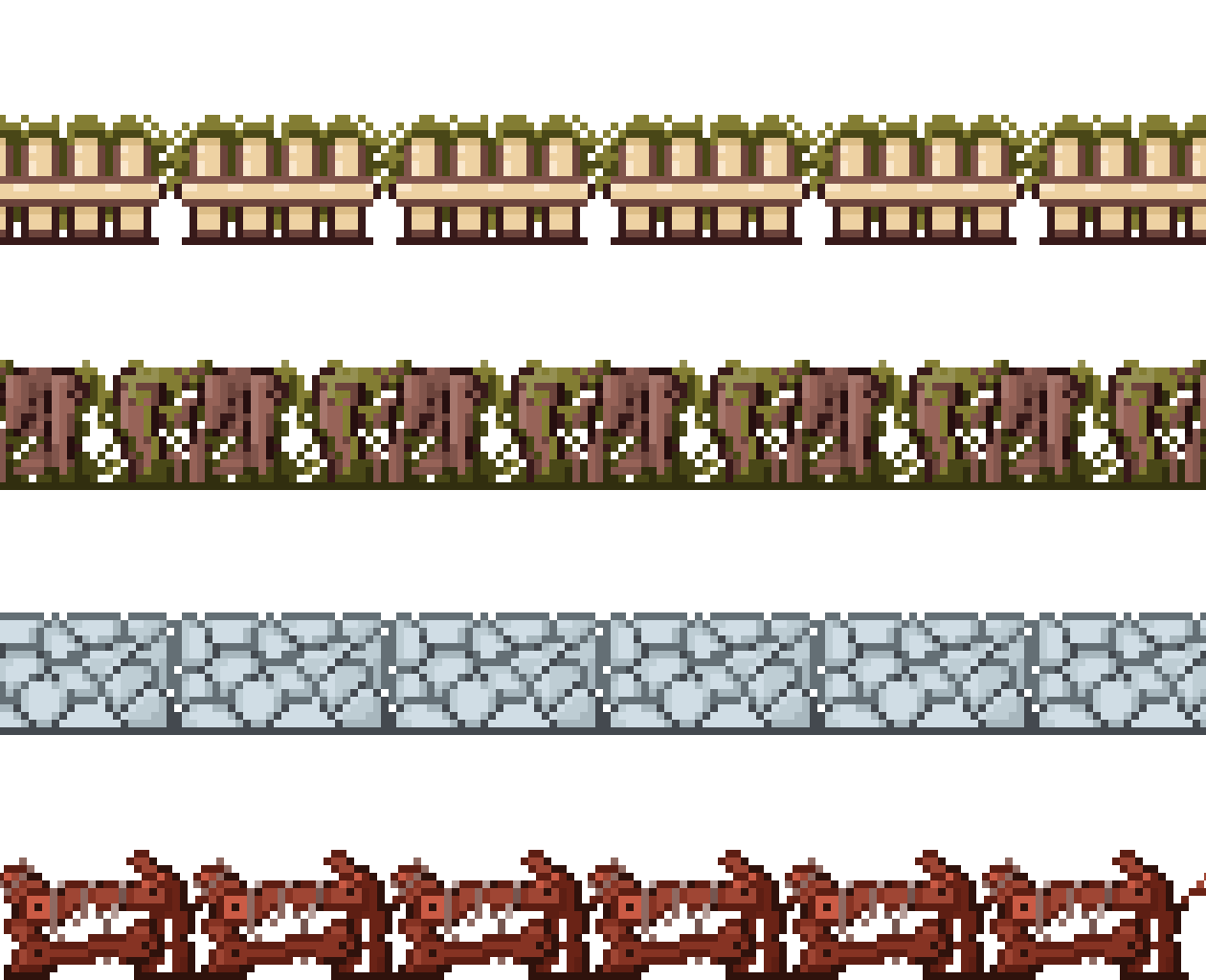 Pixel Art Fence & Barrier Pack (32x32) by PetalByte