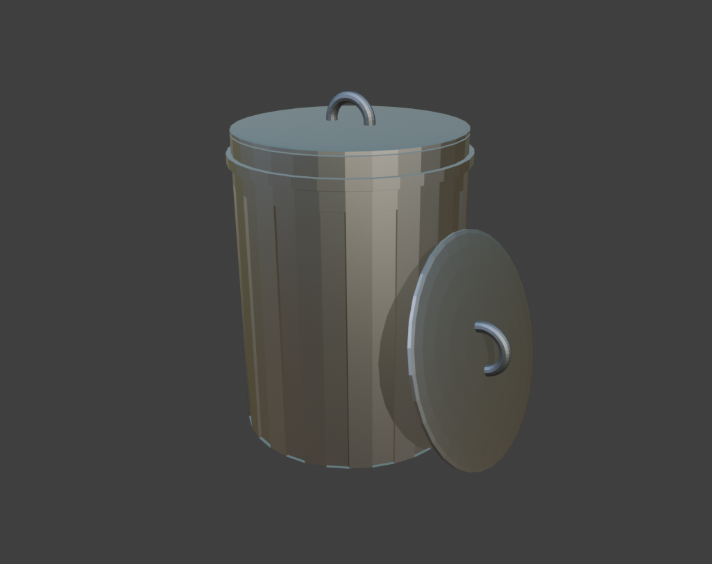Low Poly Trash Can by zilux3d