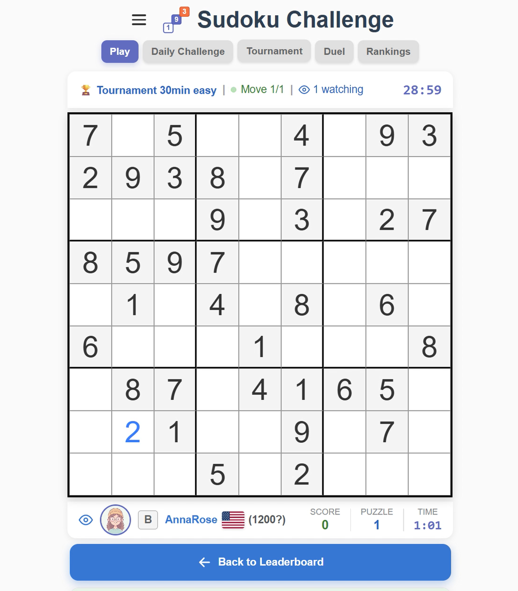 Sudoku Challenge by sudokuandchess@gmail.com