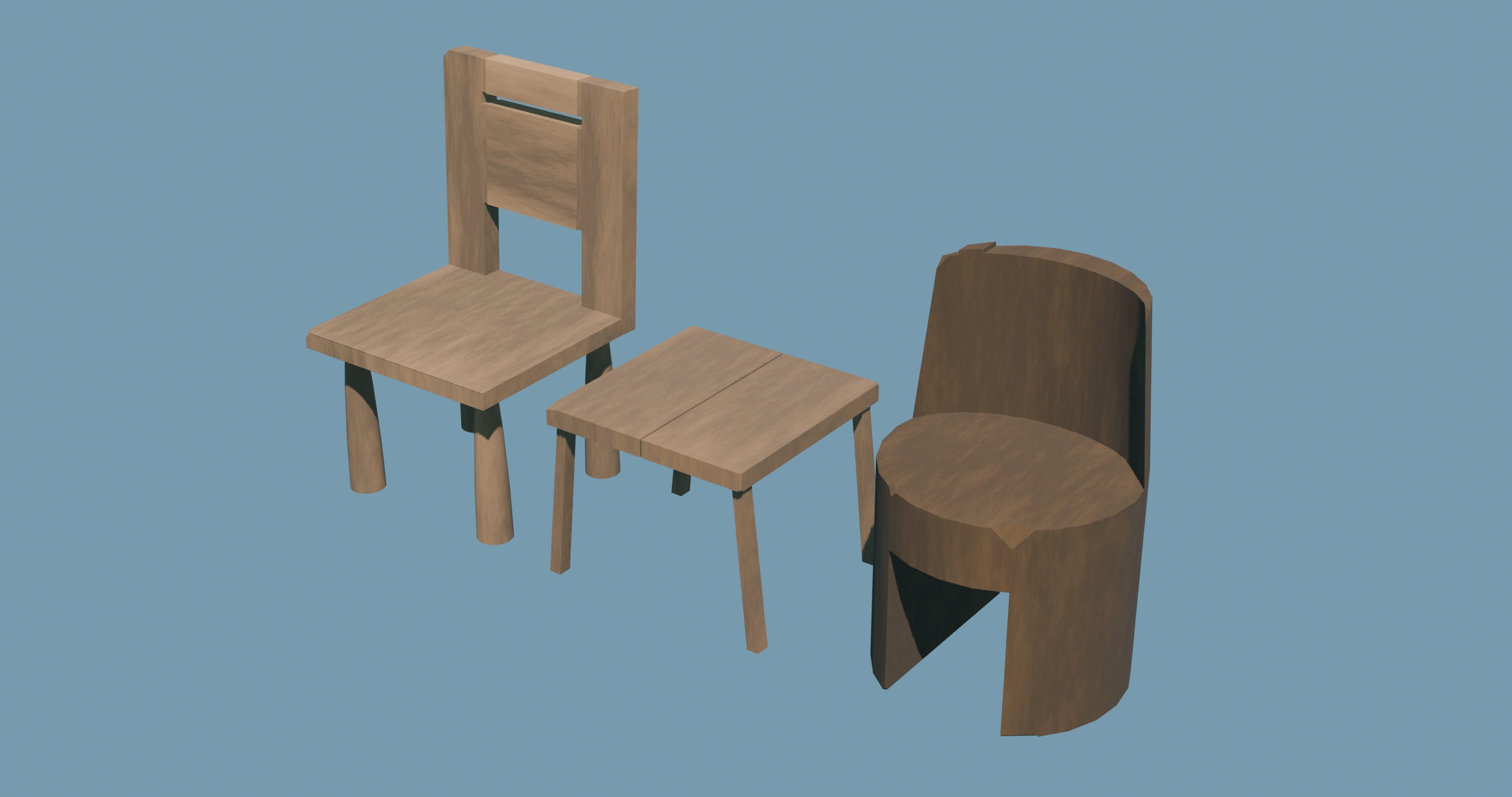 Poly Poly Mini Chair 12 Stylized Low Poly Chair by MiiruArt