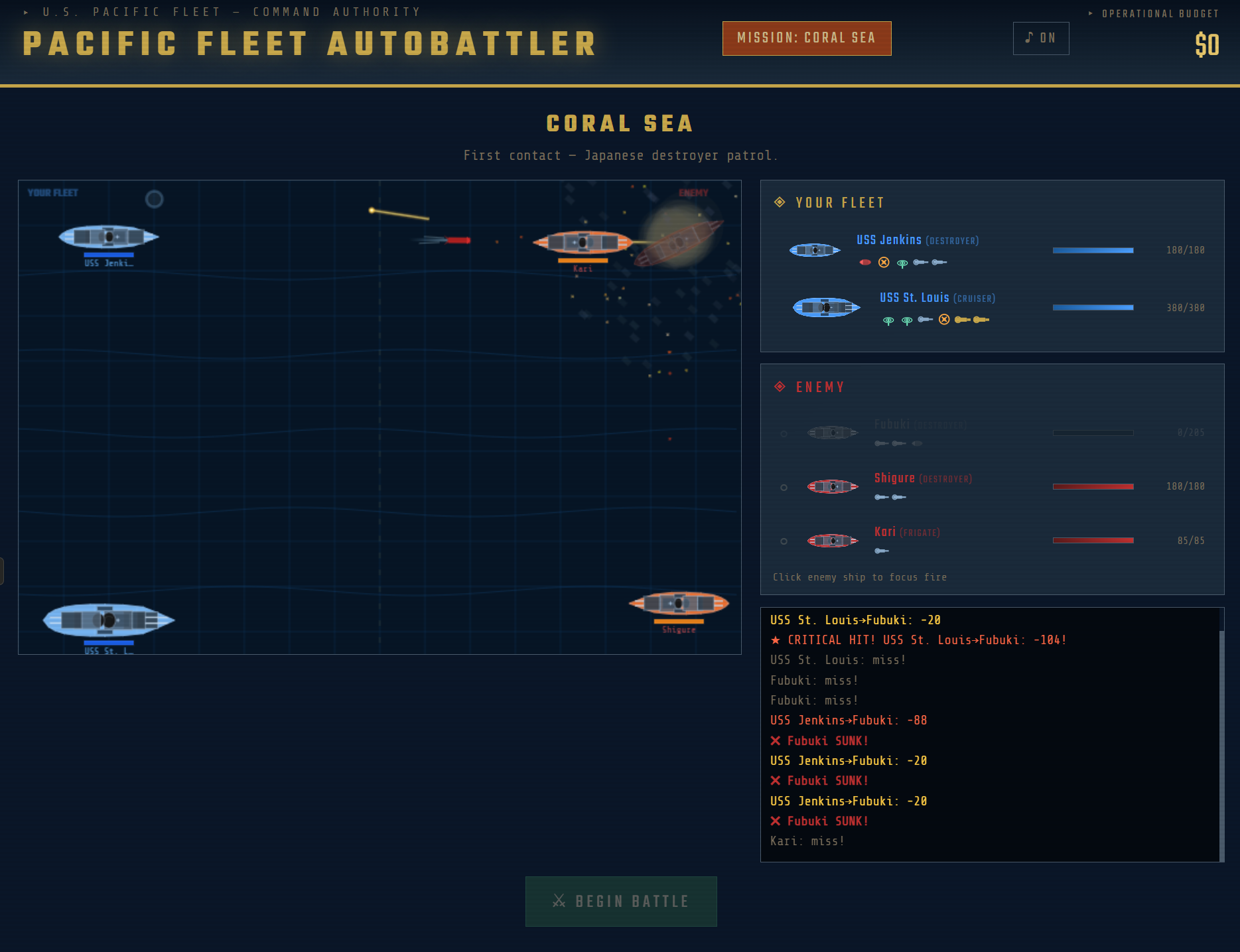 Screenshot 2 for Pacific Fleet Autobattler