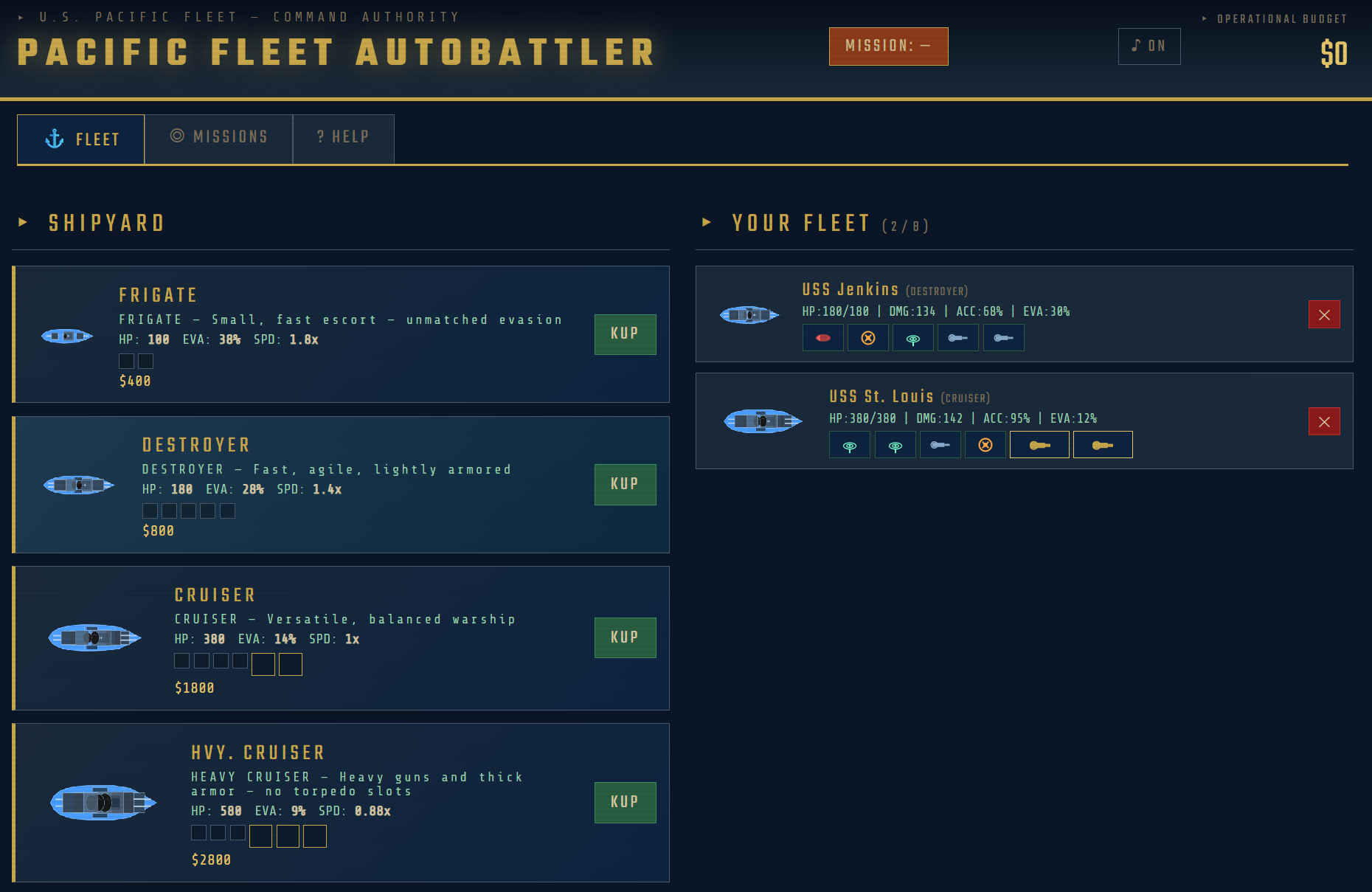 Screenshot 3 for Pacific Fleet Autobattler