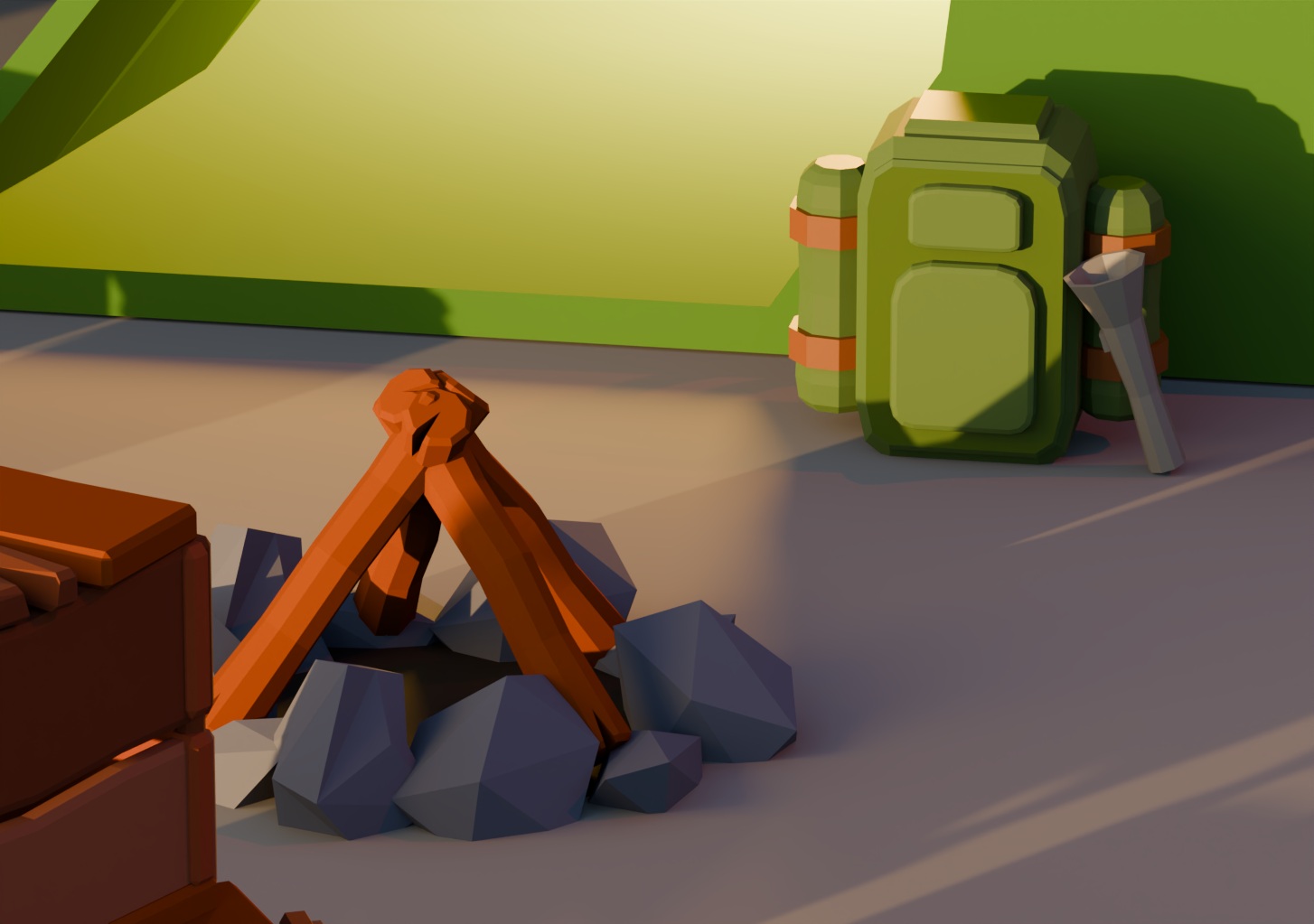 Low Poly Camp Props Pack by Rafa3D