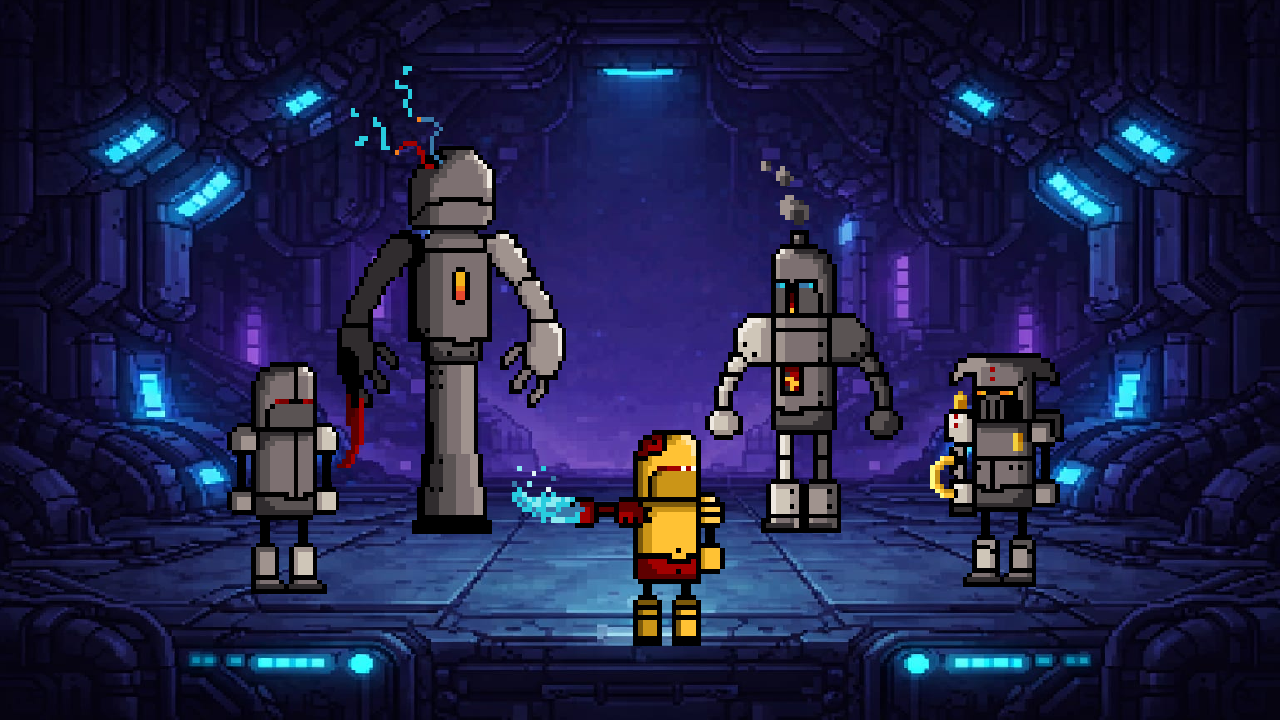 Pixel Robot Enemy Pack – Player, Enemies, Miniboss & Boss (2D Pixel Art ...