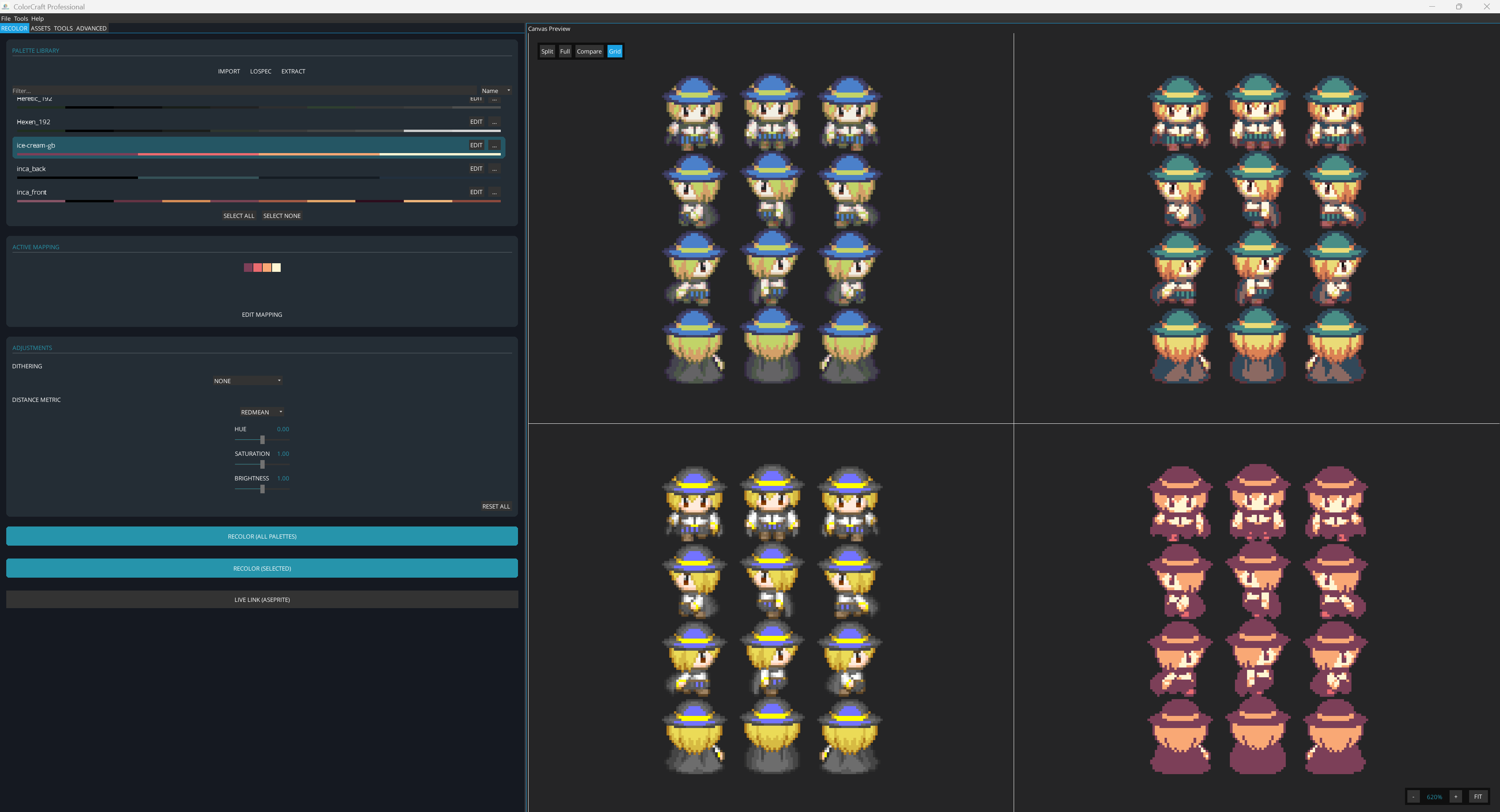 Screenshot 2 for ColorCraft: Batch Sprite Recoloring & Palette Tool.