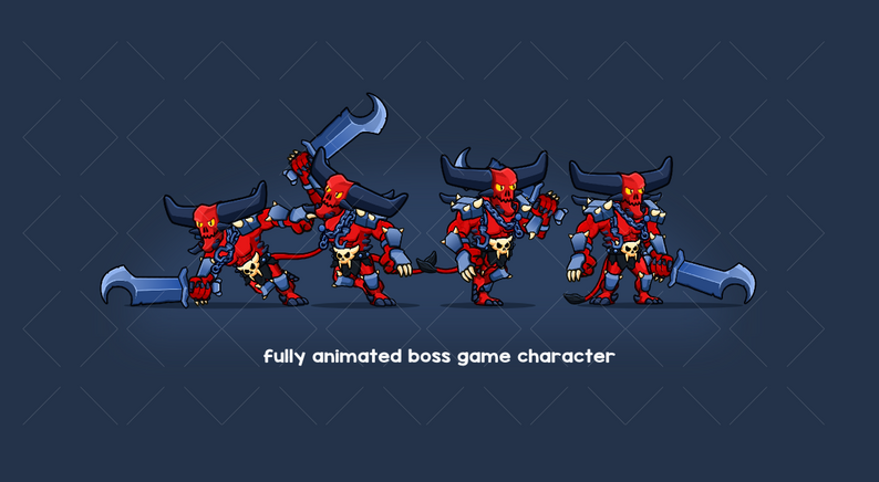 Demon king boss game character pack by Robert Brooks ...