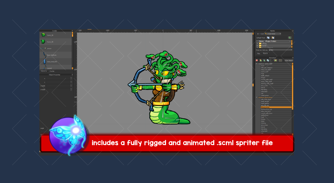 Medusa and the Gorgons animated game character pack by Robert Brooks ...
