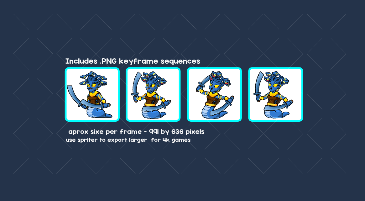 Medusa and the Gorgons animated game character pack by Robert Brooks ...