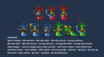 Medusa and the Gorgons animated game character pack by Robert Brooks ...