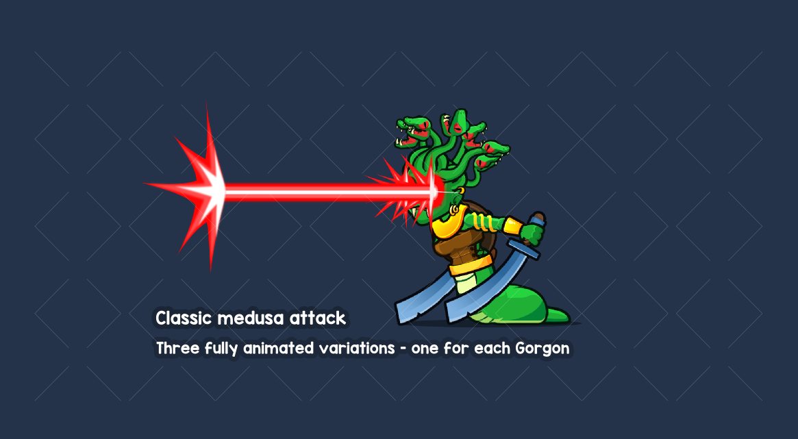 Medusa and the Gorgons animated game character pack by Robert Brooks ...