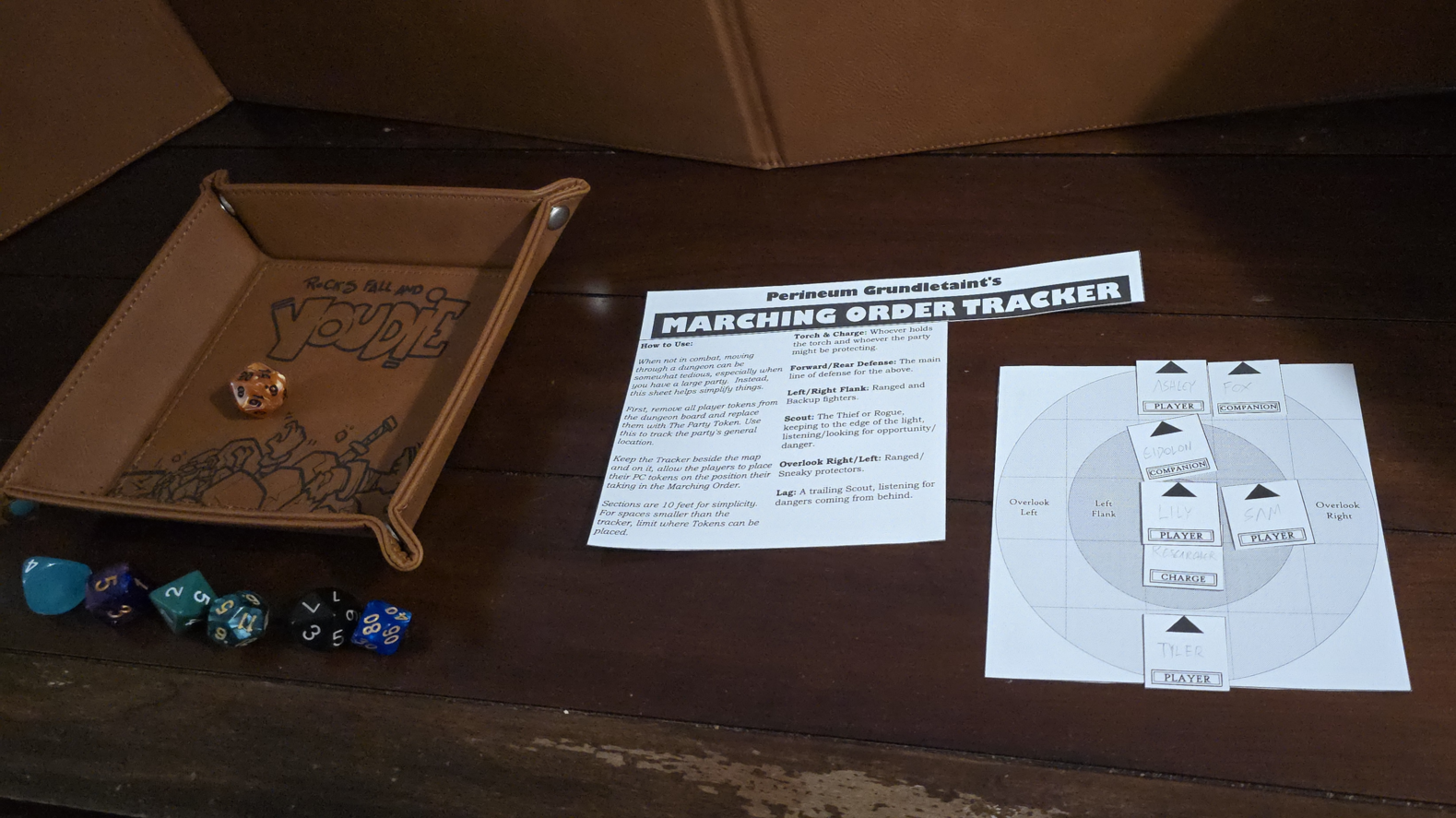 Trackmaster Roderick Ttrpg By PG's TTRPG Marching Order Tracker by Perineum Grundletaint