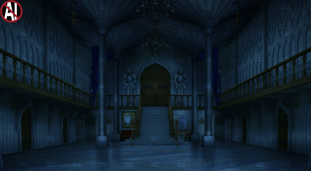 4 Dark Fantasy Backgrounds - "Hall" by Minikle