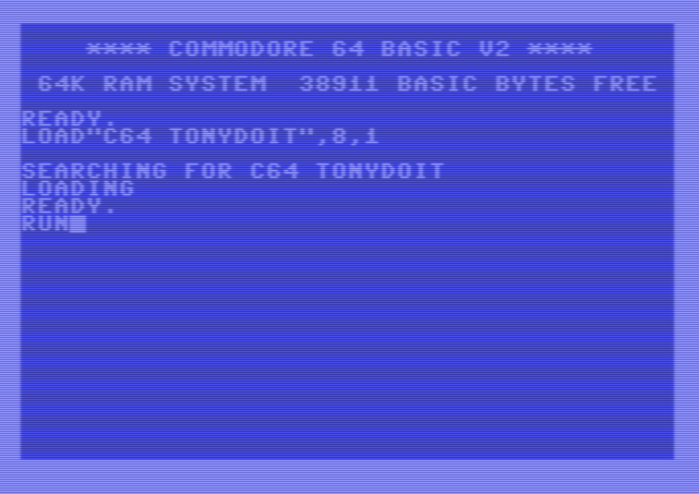TONYページ Tony do it! C64 by Monochrome Productions