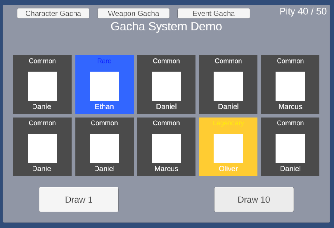 Unity Gacha System PRO Complete RPG Gacha Framework by 268studio