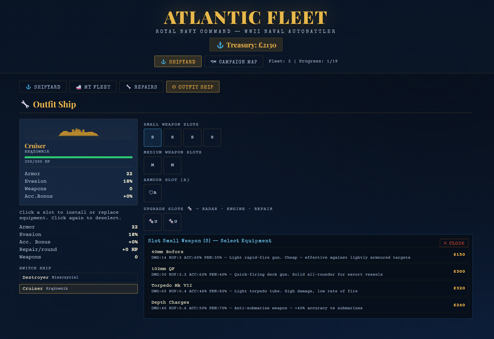 Screenshot 4 for Atlantic Fleet Autobattler