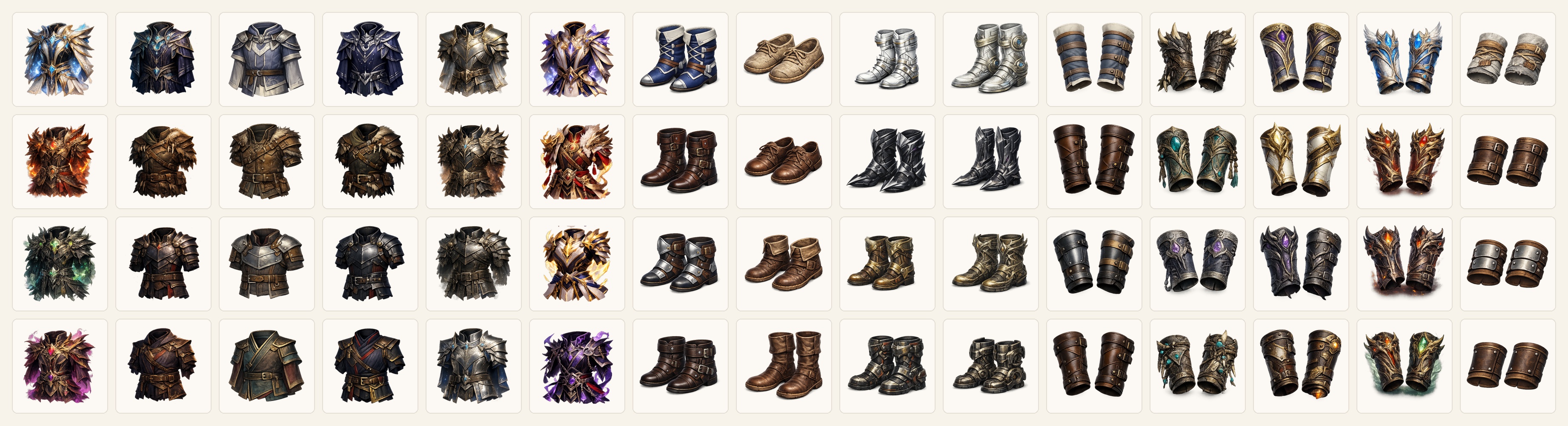 Fantasy RPG Armor Progression 60Icons Pack – Equipment Upgrade Set (PNG ...