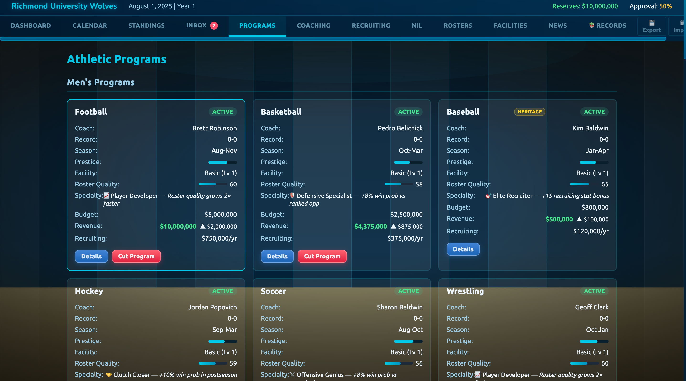 Screenshot 3 for College Athletic Director Simulator