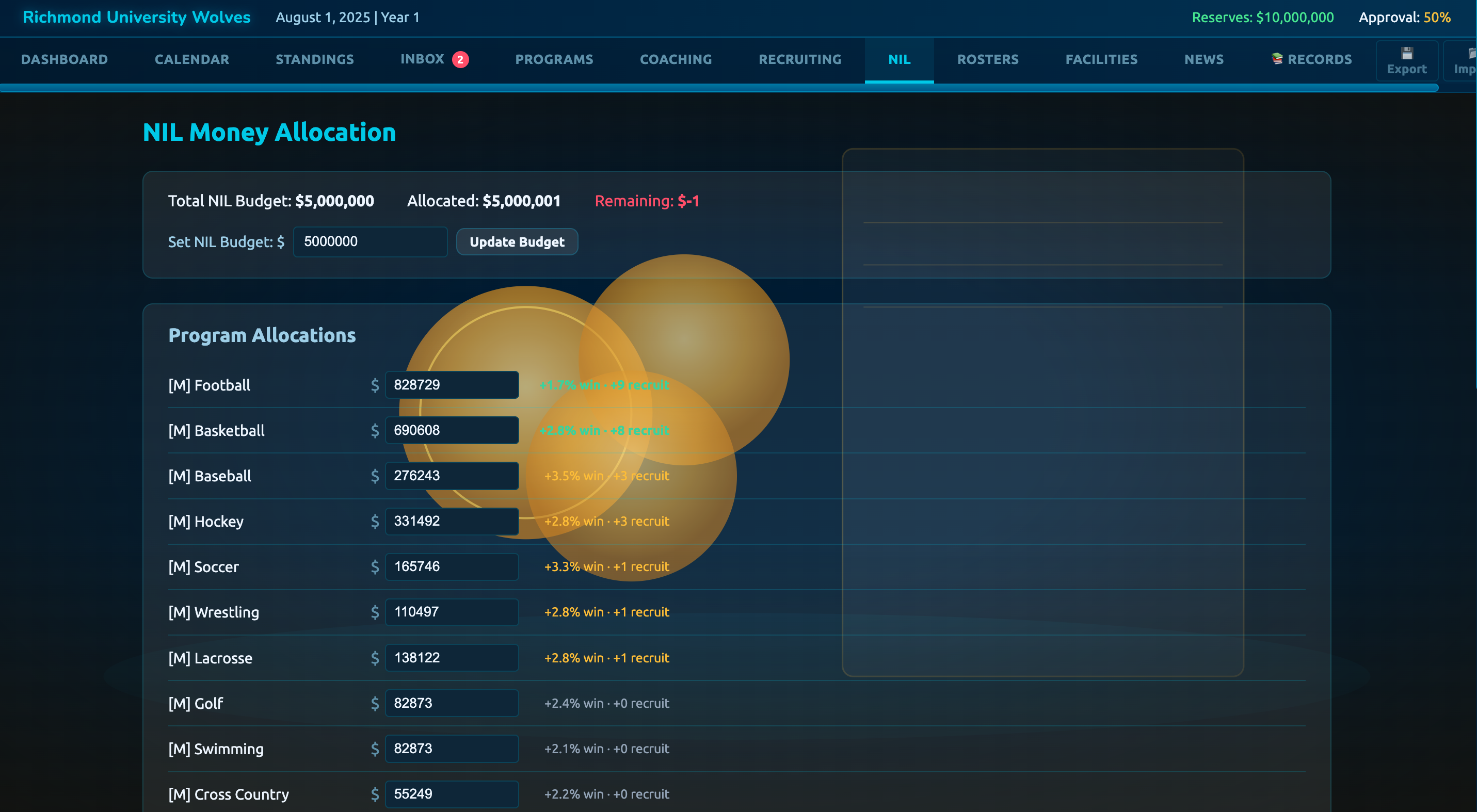 Screenshot 4 for College Athletic Director Simulator
