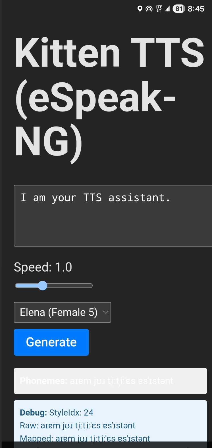 Screenshot 3 for Kitten TTS
